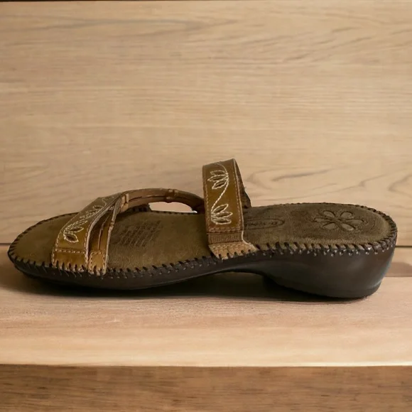 Dr. Scholl's Brown Embroidered Sandals - Picture 5 of 10